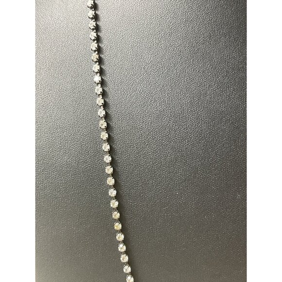 Rhinestone Tennis Necklace 25" Silver-Tone Elegant Womens Jewelry - Picture 3 of 4